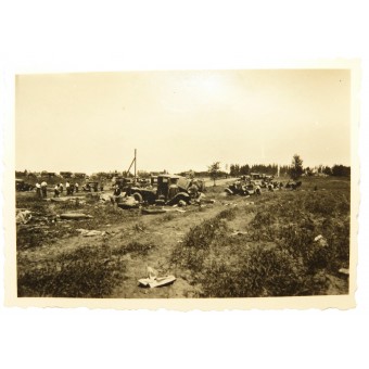 Foto di veicoli Rossa abbandonati e distrutti. Espenlaub militaria